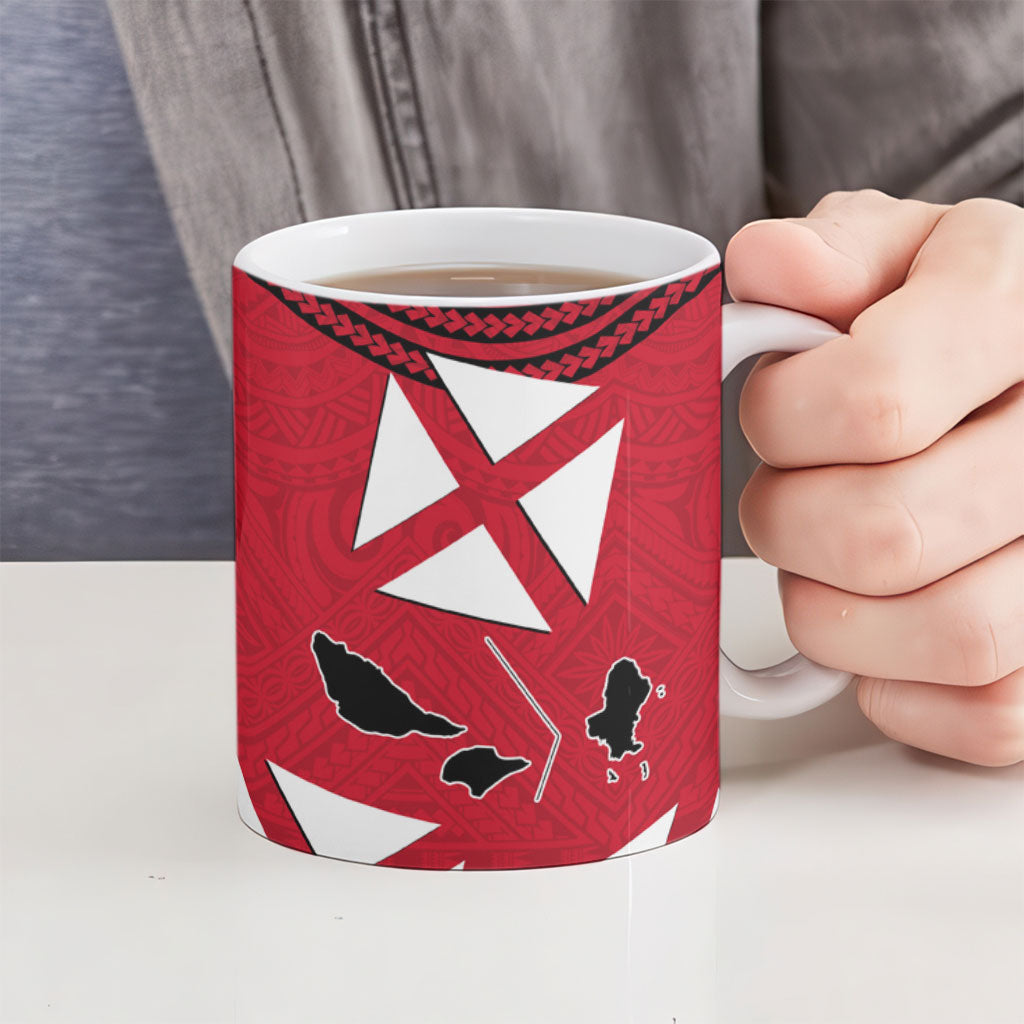 Wallis And Futuna Ceramic Mug Polynesian Tattoo Flag Map