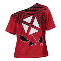 Wallis And Futuna Cross Shoulder Shirt Polynesian Tattoo Flag Map