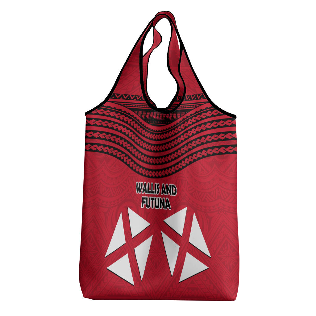 Wallis And Futuna Grocery Bag Polynesian Tattoo Flag Map