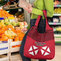Wallis And Futuna Grocery Bag Polynesian Tattoo Flag Map
