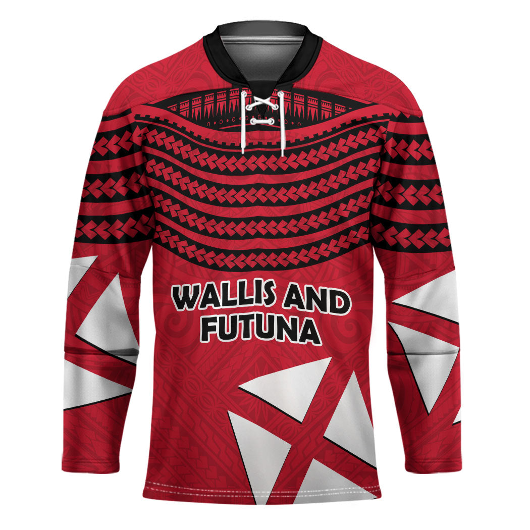 Wallis And Futuna Hockey Jersey Polynesian Tattoo Flag Map