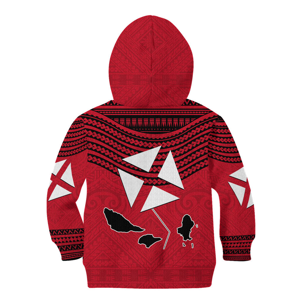 Wallis And Futuna Kid Hoodie Polynesian Tattoo Flag Map