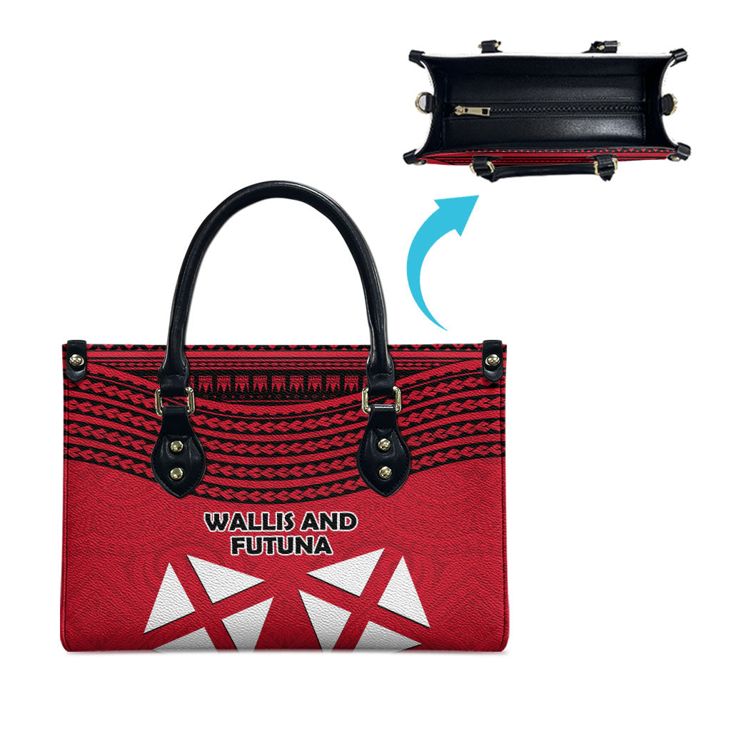 Wallis And Futuna Leather Bag Polynesian Tattoo Flag Map