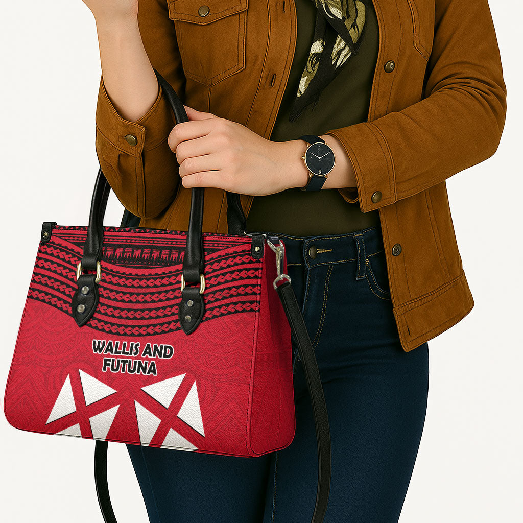 Wallis And Futuna Leather Bag Polynesian Tattoo Flag Map