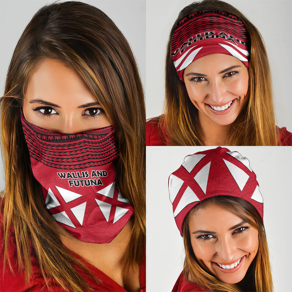 Wallis And Futuna Neck Gaiter Polynesian Tattoo Flag Map