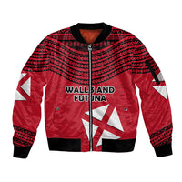Wallis And Futuna Sleeve Zip Bomber Jacket Polynesian Tattoo Flag Map