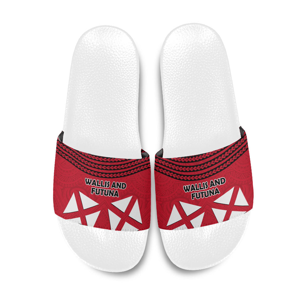 Wallis And Futuna Slide Sandals Polynesian Tattoo Flag Map