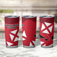 Wallis And Futuna Tumbler Cup Polynesian Tattoo Flag Map