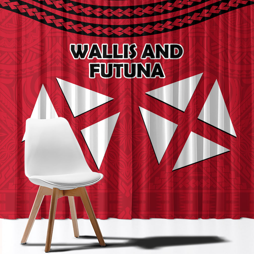Wallis And Futuna Window Curtain Polynesian Tattoo Flag Map