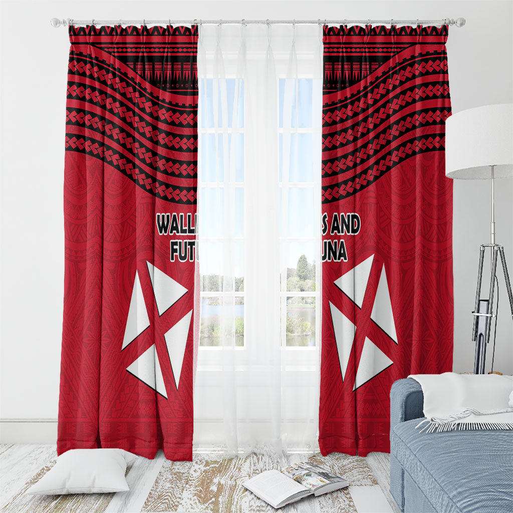 Wallis And Futuna Window Curtain Polynesian Tattoo Flag Map