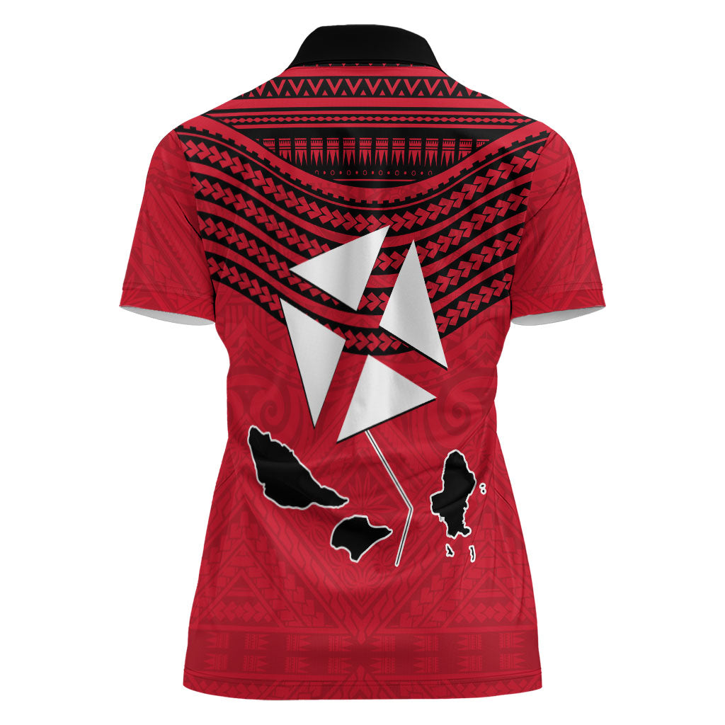 Wallis And Futuna Women Polo Shirt Polynesian Tattoo Flag Map