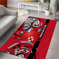 Wallis And Futuna Area Rug Tribal Polynesian Tattoo Flag Motif