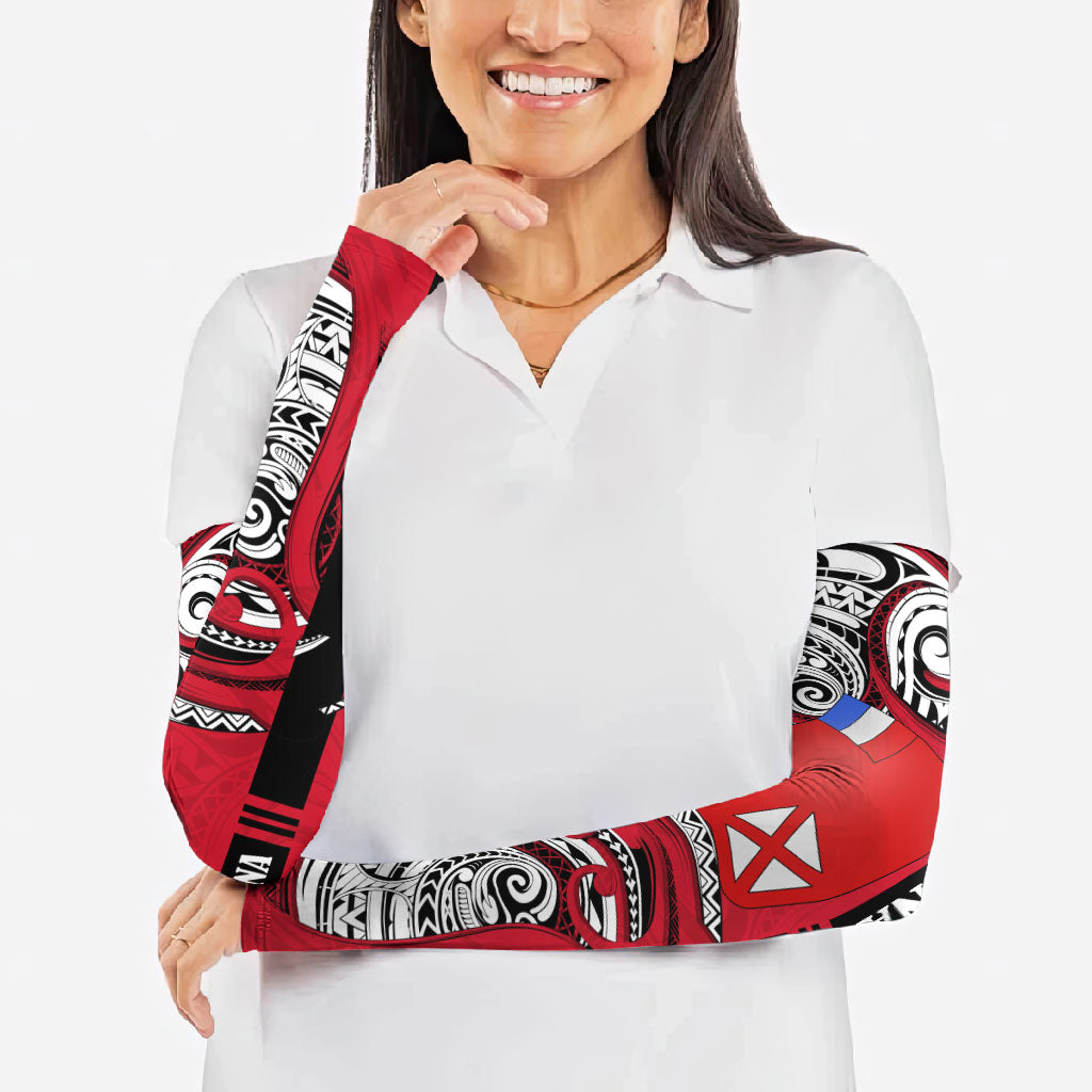 Wallis And Futuna Arm Sleeves Tribal Polynesian Tattoo Flag Motif