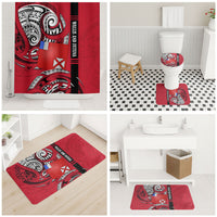 Wallis And Futuna Bathroom Set Tribal Polynesian Tattoo Flag Motif