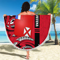 Wallis And Futuna Beach Blanket Tribal Polynesian Tattoo Flag Motif