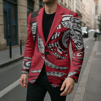 Wallis And Futuna Blazer Tribal Polynesian Tattoo Flag Motif