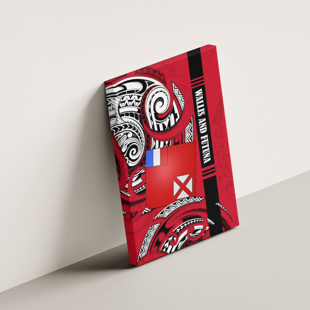 Wallis And Futuna Canvas Wall Art Tribal Polynesian Tattoo Flag Motif