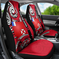 Wallis And Futuna Car Seat Cover Tribal Polynesian Tattoo Flag Motif