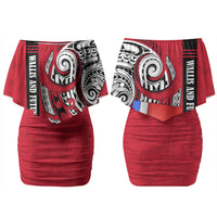 Wallis And Futuna Family Matching Off Shoulder Short Dress and Hawaiian Shirt Tribal Polynesian Tattoo Flag Motif