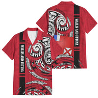 Wallis And Futuna Family Matching Tank Maxi Dress and Hawaiian Shirt Tribal Polynesian Tattoo Flag Motif