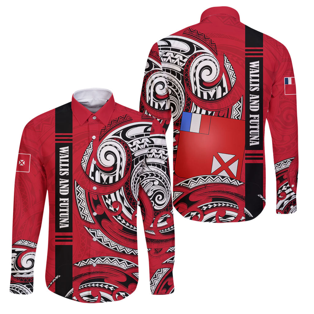 Wallis And Futuna Family Matching Tank Maxi Dress and Hawaiian Shirt Tribal Polynesian Tattoo Flag Motif