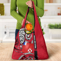 Wallis And Futuna Grocery Bag Tribal Polynesian Tattoo Flag Motif