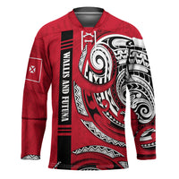 Wallis And Futuna Hockey Jersey Tribal Polynesian Tattoo Flag Motif
