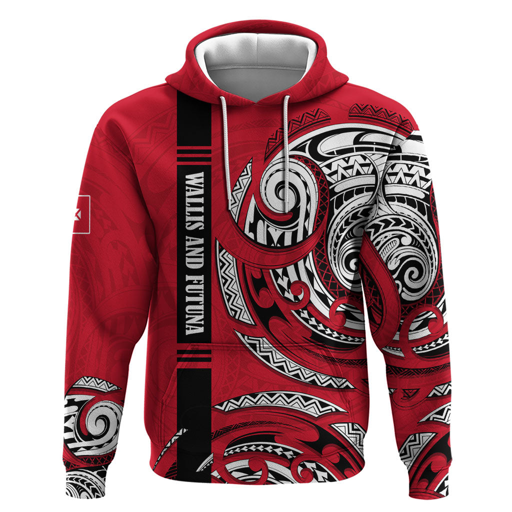 Wallis And Futuna Hoodie Tribal Polynesian Tattoo Flag Motif