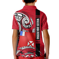 Wallis And Futuna Kid Polo Shirt Tribal Polynesian Tattoo Flag Motif