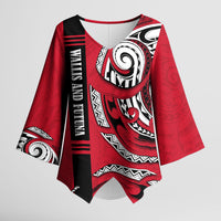 Wallis And Futuna Kimono Sleeve Blouse Tribal Polynesian Tattoo Flag Motif