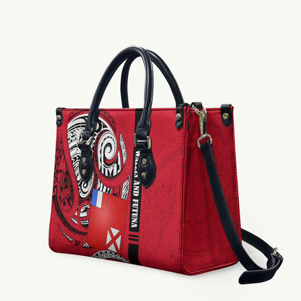 Wallis And Futuna Leather Bag Tribal Polynesian Tattoo Flag Motif