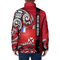 Wallis And Futuna Padded Jacket Tribal Polynesian Tattoo Flag Motif