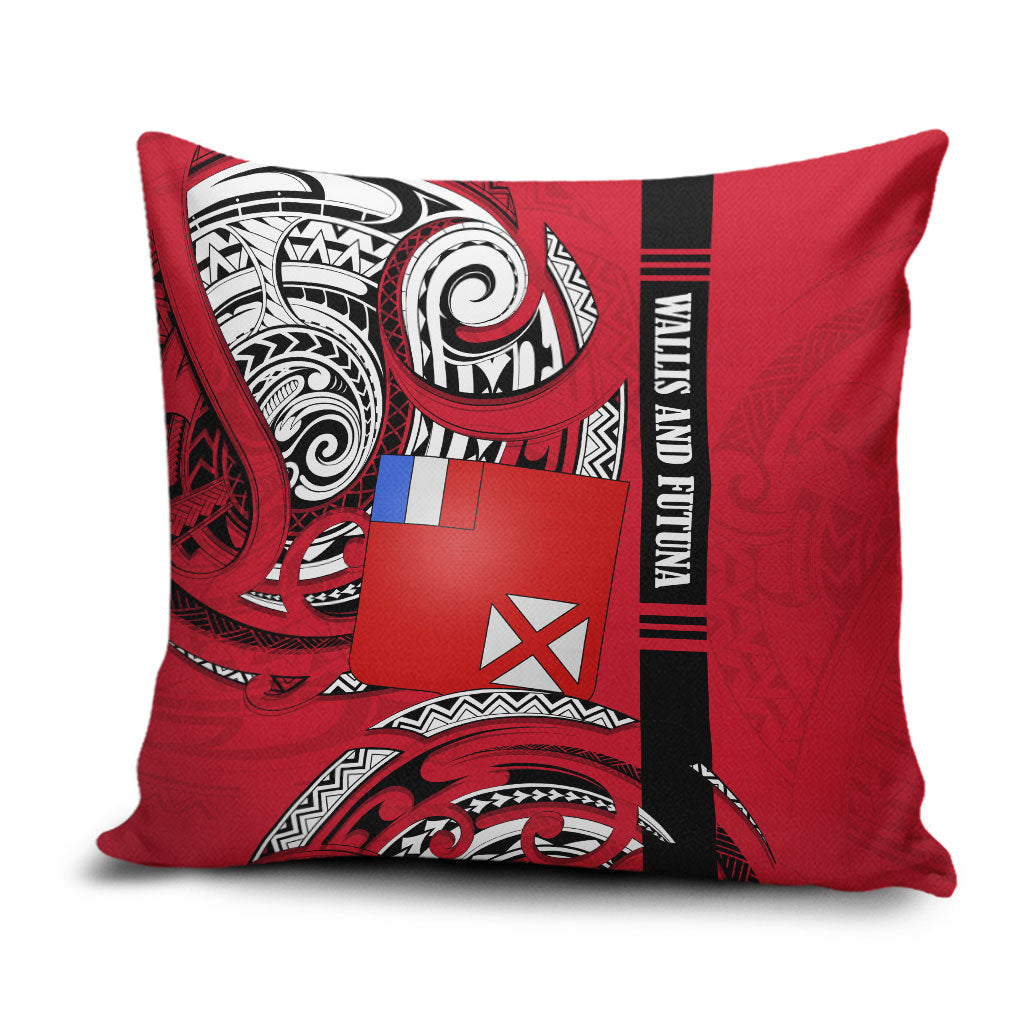 Wallis And Futuna Pillow Cover Tribal Polynesian Tattoo Flag Motif
