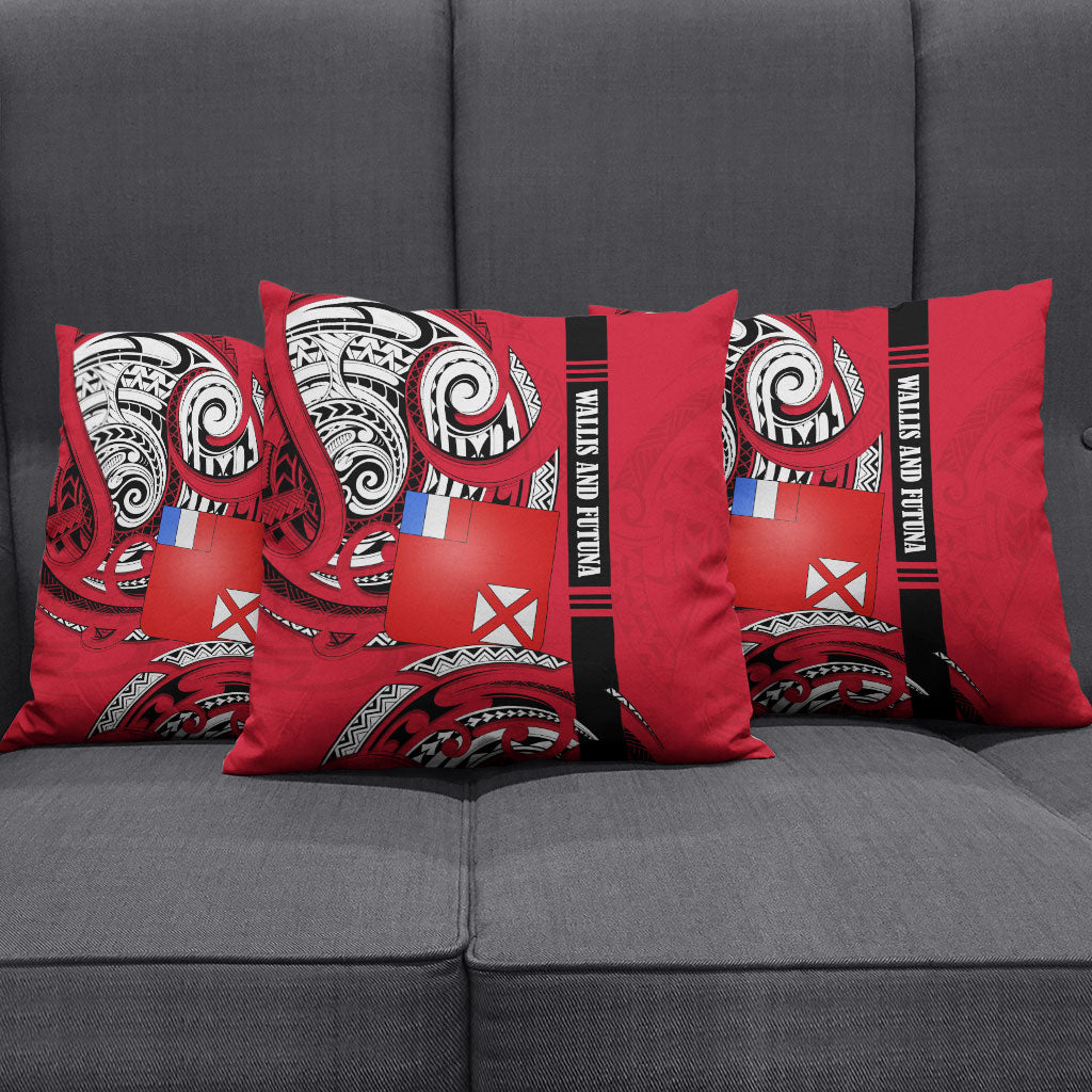 Wallis And Futuna Pillow Cover Tribal Polynesian Tattoo Flag Motif