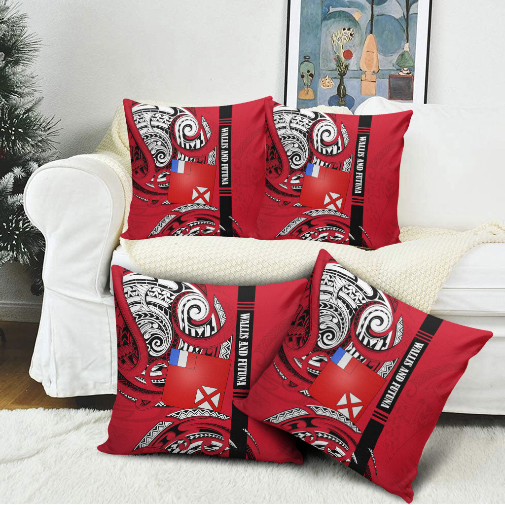 Wallis And Futuna Pillow Cover Tribal Polynesian Tattoo Flag Motif