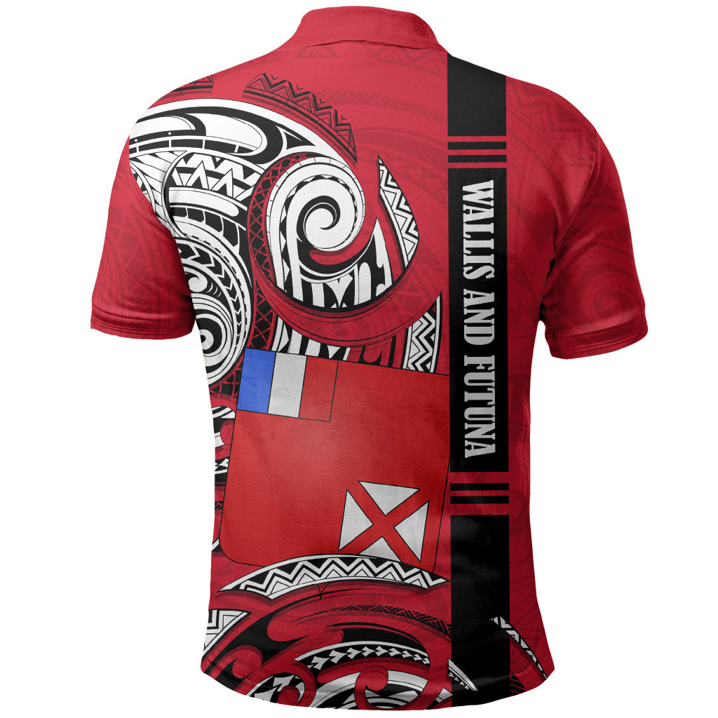 Wallis And Futuna Polo Shirt Tribal Polynesian Tattoo Flag Motif