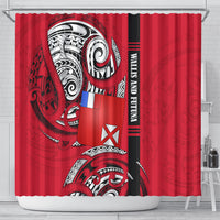 Wallis And Futuna Shower Curtain Tribal Polynesian Tattoo Flag Motif