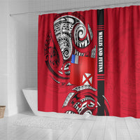 Wallis And Futuna Shower Curtain Tribal Polynesian Tattoo Flag Motif