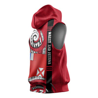 Wallis And Futuna Sleeveless Hoodie Tribal Polynesian Tattoo Flag Motif