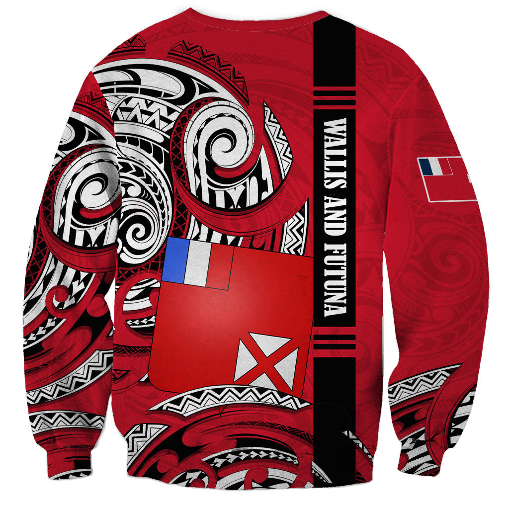 Wallis And Futuna Sweatshirt Tribal Polynesian Tattoo Flag Motif