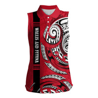 Wallis And Futuna Women Sleeveless Polo Shirt Tribal Polynesian Tattoo Flag Motif