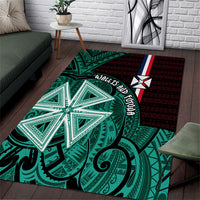 Wallis And Futuna Area Rug Tribal Polynesian Tattoo Heritage Cross Flag
