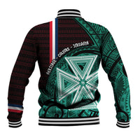 Wallis And Futuna Baseball Jacket Tribal Polynesian Tattoo Heritage Cross Flag