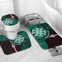 Wallis And Futuna Bathroom Set Tribal Polynesian Tattoo Heritage Cross Flag