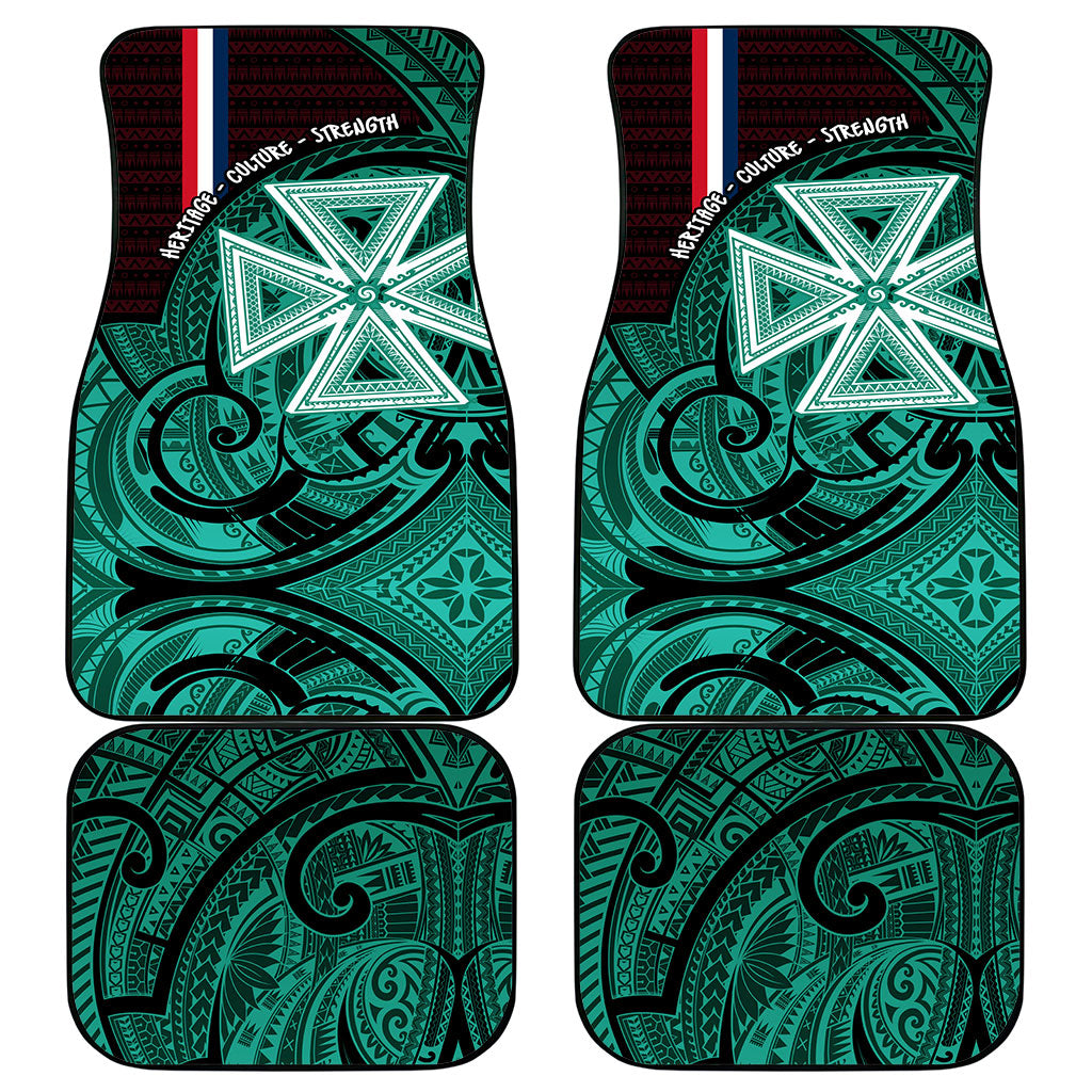 Wallis And Futuna Car Mats Tribal Polynesian Tattoo Heritage Cross Flag