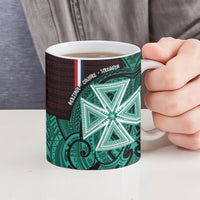 Wallis And Futuna Ceramic Mug Tribal Polynesian Tattoo Heritage Cross Flag