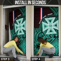 Wallis And Futuna Door Cover Tribal Polynesian Tattoo Heritage Cross Flag