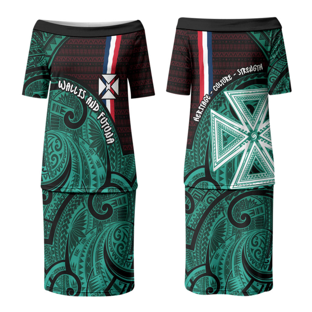 Wallis And Futuna Family Matching Puletasi and Hawaiian Shirt Tribal Polynesian Tattoo Heritage Cross Flag