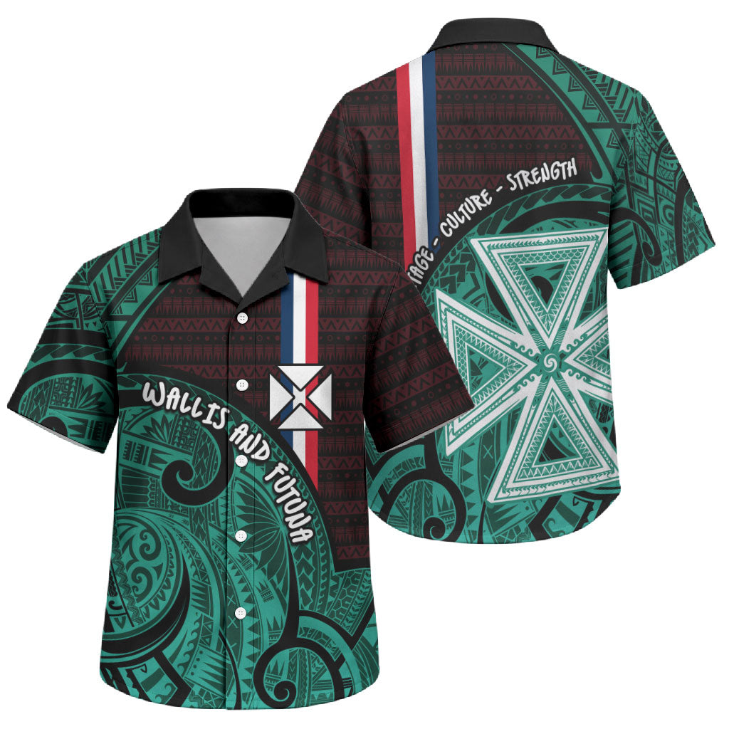 Wallis And Futuna Family Matching Puletasi and Hawaiian Shirt Tribal Polynesian Tattoo Heritage Cross Flag