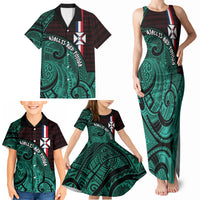 Wallis And Futuna Family Matching Tank Maxi Dress and Hawaiian Shirt Tribal Polynesian Tattoo Heritage Cross Flag